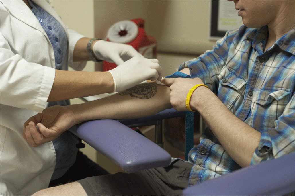 Person getting a vaccine 