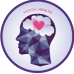 head profile with heart icon on brain